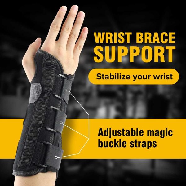 wrist support splint brace finger hand fractures carpal tunnel arthritis sprain band strap protector, Black;red
wrist support splint brace finger hand fractures carpal tunnel arthritis sprain band strap protector, Black;red