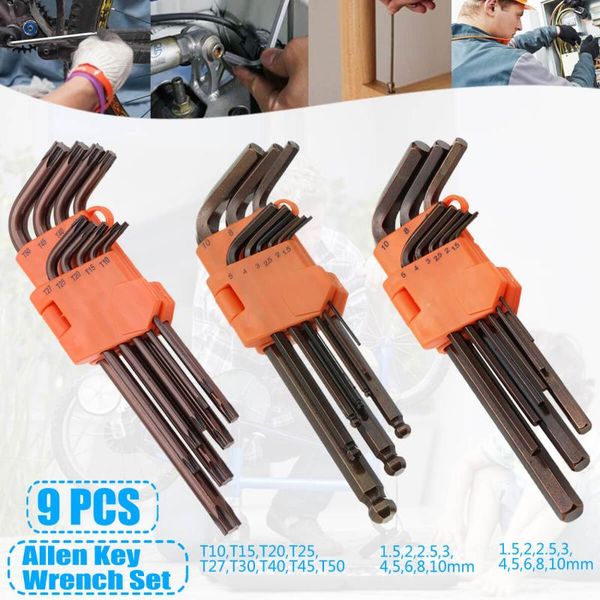 9pcs hex key allen tools wrench set extra-long arm allentorque sae memtric torx spanner hand
9pcs hex key allen tools wrench set extra-long arm allentorque sae memtric torx spanner hand