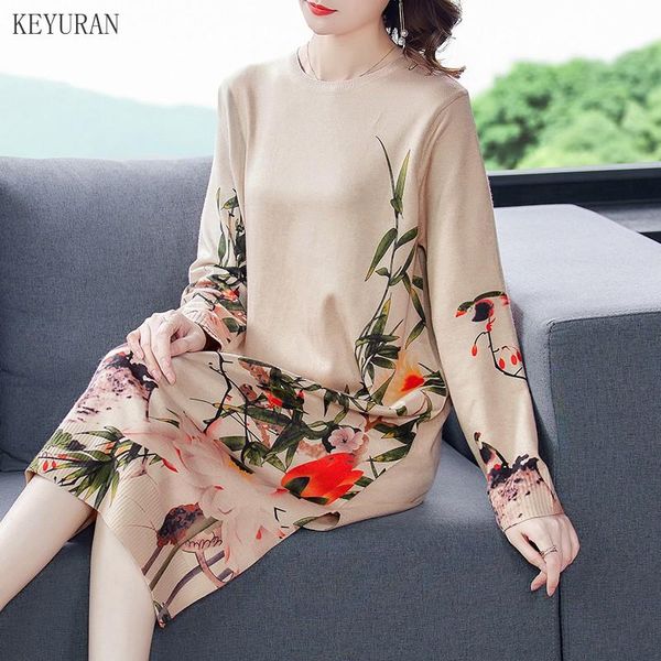 casual dresses women knitted sweater dress 2021 autumn winter vintage printed floral warm loose pollovers women's elegant vestidos, Black;gray
casual dresses women knitted sweater dress 2021 autumn winter vintage printed floral warm loose pollovers women's elegant vestidos, Black;gray