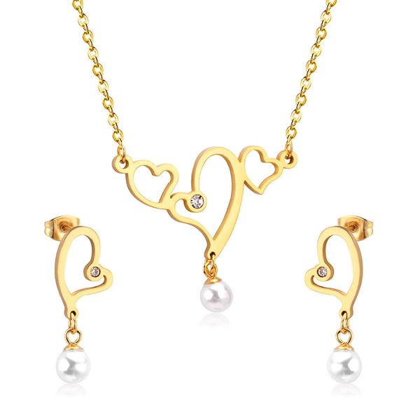 heart shaped stainless steel pendant necklace and earrings set in jewelry for women with chain jewellry parts, Silver
heart shaped stainless steel pendant necklace and earrings set in jewelry for women with chain jewellry parts, Silver