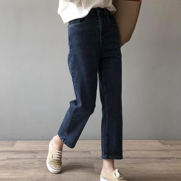 women's jeans woman vintage quality autumn 2021 korean casual show thin straight tube nine minute women t5209, Blue
women's jeans woman vintage quality autumn 2021 korean casual show thin straight tube nine minute women t5209, Blue