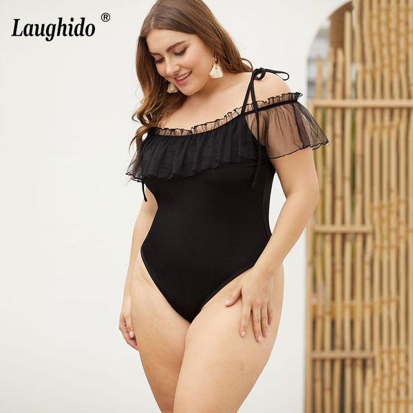 women's jumpsuits & rompers laughido plus size black spaghetti strap bodysuit mesh patchwork playsuit ruffles lace up beachwear overall, Black;white
women's jumpsuits & rompers laughido plus size black spaghetti strap bodysuit mesh patchwork playsuit ruffles lace up beachwear overall, Black;white
