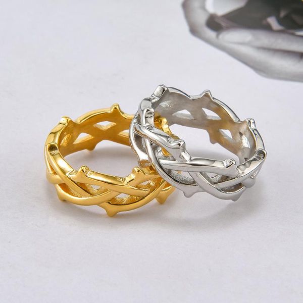 simple hollow design round thorn men's ring punk 316l stainless steel couple rings for men women golden fashion jewelry gift cluster, Golden;silver
simple hollow design round thorn men's ring punk 316l stainless steel couple rings for men women golden fashion jewelry gift cluster, Golden;silver