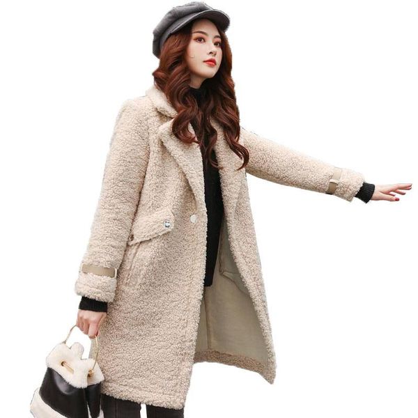 women's fur & faux winter fashion lamb wool coat casual mid-length loose female granules fluff fit outerwear t349, Black
women's fur & faux winter fashion lamb wool coat casual mid-length loose female granules fluff fit outerwear t349, Black