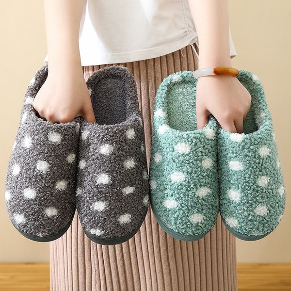 2022 new winter polka dot cotton slippers home indoor slippers lovers non-slip floor cotton slippers for men and women, Black
2022 new winter polka dot cotton slippers home indoor slippers lovers non-slip floor cotton slippers for men and women, Black