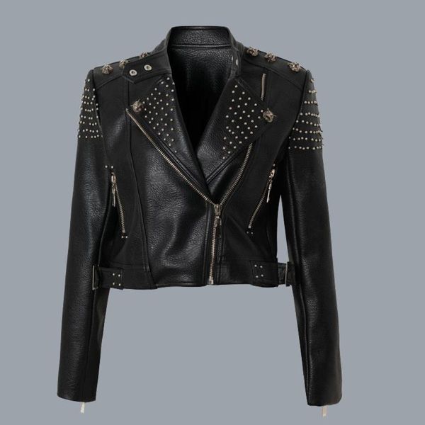 women's jackets rosetic faux leather jacket women 2021 gothic rivets animal printed punk motorcycle short pu outwear autumn winter coat, Black;brown
women's jackets rosetic faux leather jacket women 2021 gothic rivets animal printed punk motorcycle short pu outwear autumn winter coat, Black;brown