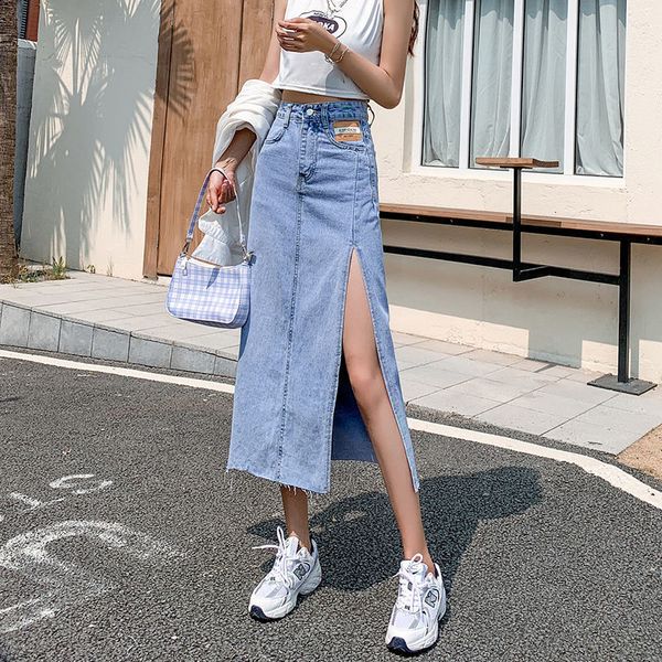 skirts 2021 summer long denim skirt women street wear high waist blue black slit jean pockets a line for harajuku 5qui
skirts 2021 summer long denim skirt women street wear high waist blue black slit jean pockets a line for harajuku 5qui