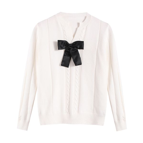 women white sweater knitted pullovers long sleeve bow autumn winter m0482 210514, White;black
women white sweater knitted pullovers long sleeve bow autumn winter m0482 210514, White;black