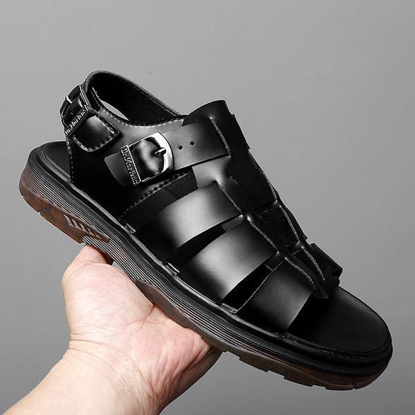 slippers men's sandals summer leather casual hollow out leather sandals lczt, Black
slippers men's sandals summer leather casual hollow out leather sandals lczt, Black