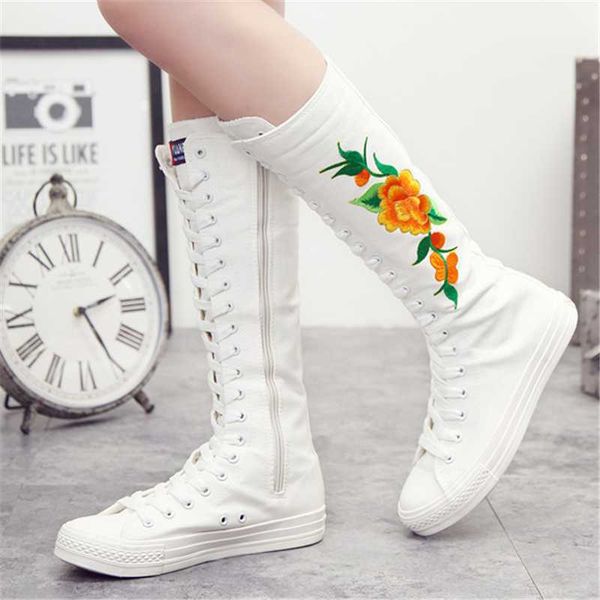 boots flower embroidery ladies long tube canvas side zipper women knee high spring autumn female multi colour flat shoes, Black
boots flower embroidery ladies long tube canvas side zipper women knee high spring autumn female multi colour flat shoes, Black