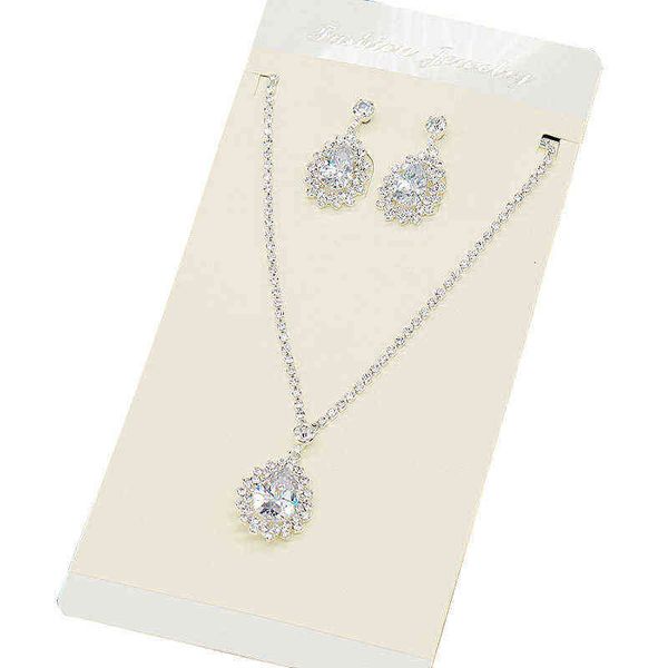 necklace pendant earring set bride wedding dress dinner zircon, Silver
necklace pendant earring set bride wedding dress dinner zircon, Silver
