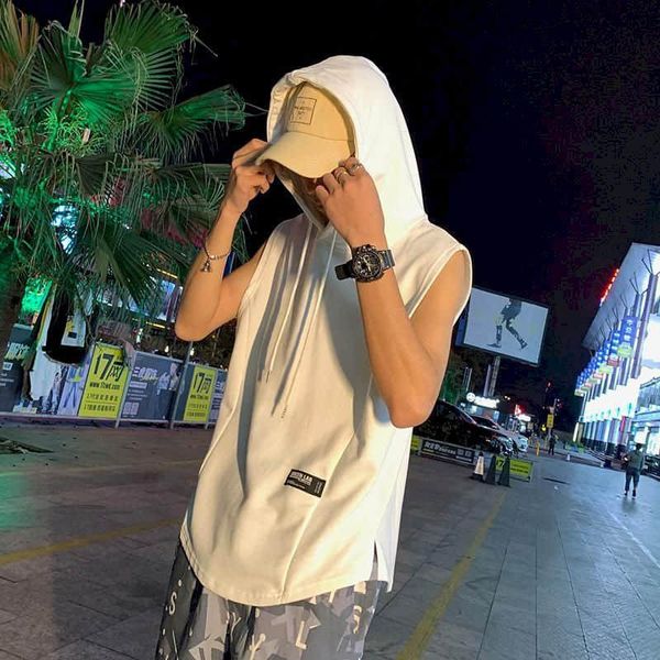 sleeveless t-shirt loose hooded vest sports casual jacket hong kong style summer men's ins student korean of the tide vests, Black;white
sleeveless t-shirt loose hooded vest sports casual jacket hong kong style summer men's ins student korean of the tide vests, Black;white