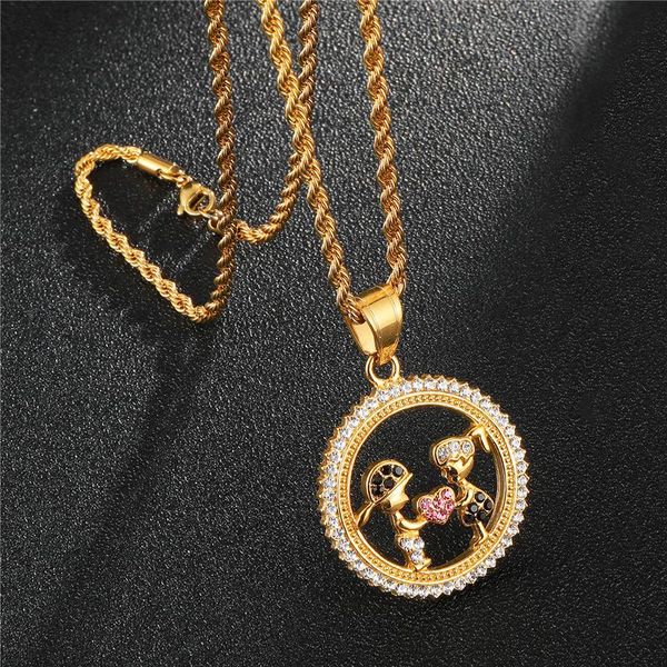 pendant necklaces cute necklace men and women romantic couple jewelry round chain, Silver
pendant necklaces cute necklace men and women romantic couple jewelry round chain, Silver