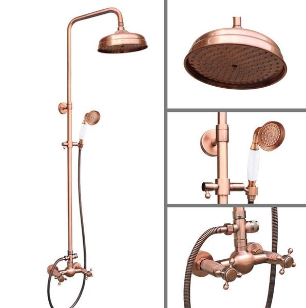 antique red copper brass dual cross handles bathroom 8" round rain shower head faucet set bath mixer tap wall mounted mrg524 sets
antique red copper brass dual cross handles bathroom 8" round rain shower head faucet set bath mixer tap wall mounted mrg524 sets