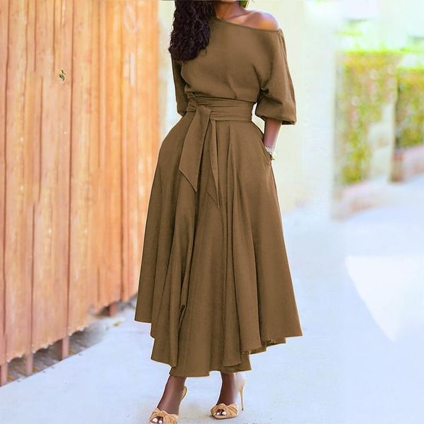 casual dresses women elegant off shoulder party dress 2021 summer tie-up a-line office lady short sleeve pocket vestido, Black;gray
casual dresses women elegant off shoulder party dress 2021 summer tie-up a-line office lady short sleeve pocket vestido, Black;gray