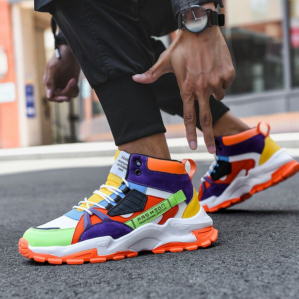 spring trendy men high sneakers orange bottom men casual shoes colorful splicing leather mens designer shoes zapatos hombre
spring trendy men high sneakers orange bottom men casual shoes colorful splicing leather mens designer shoes zapatos hombre