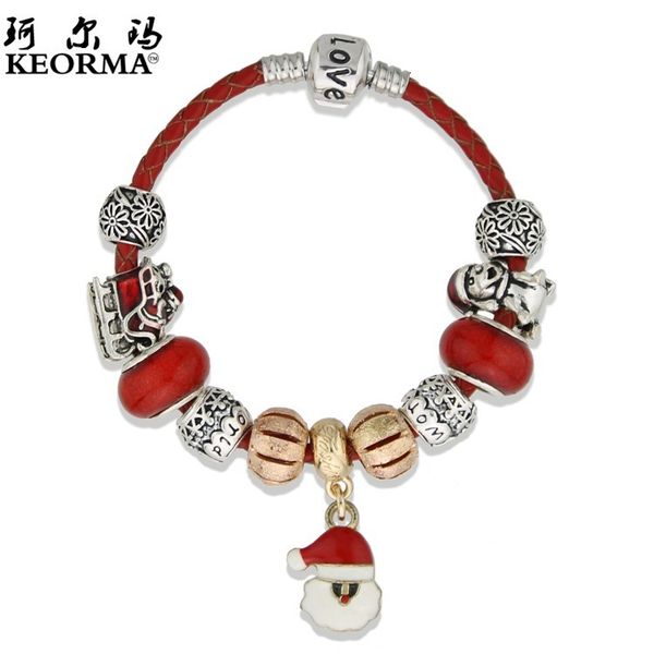 souvenirs hand catenary jewelry bracelet diy beaded santa claus red leather rope love button
souvenirs hand catenary jewelry bracelet diy beaded santa claus red leather rope love button