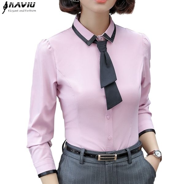 new fashion women shirt autumn formal elegant patchwork tie long sleeve slim blouse office ladies work wear plus size 210317, White
new fashion women shirt autumn formal elegant patchwork tie long sleeve slim blouse office ladies work wear plus size 210317, White