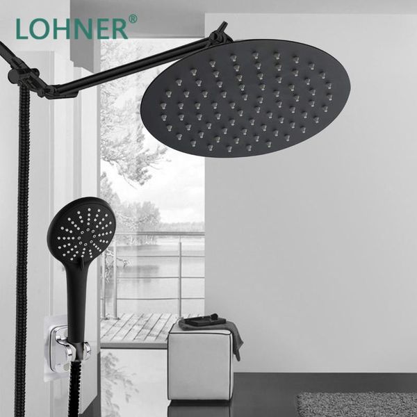 lohner bathroom shower system set stainless steel rianfall showerhead mixer black handheld pommeau de douche alcachofa sets
lohner bathroom shower system set stainless steel rianfall showerhead mixer black handheld pommeau de douche alcachofa sets