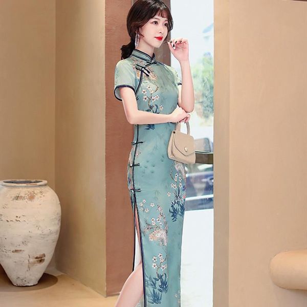 summer chinese style flower printed long cheongsam womens satin handmade button qipao slim party dresses vestido size -3xl ethnic clothing, Red
summer chinese style flower printed long cheongsam womens satin handmade button qipao slim party dresses vestido size -3xl ethnic clothing, Red