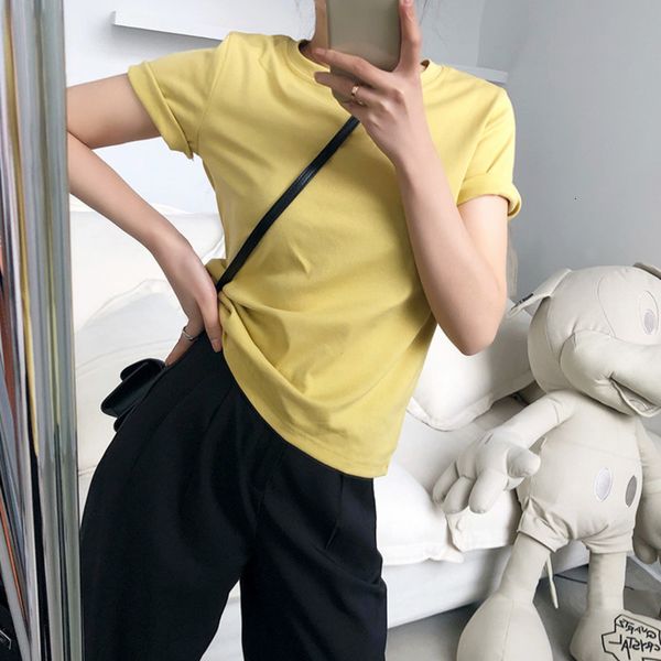 women's t-shirt spring new solid color round neck woman cotton t-shirts casual short sleeve fashion basic women purple lt8z, White
women's t-shirt spring new solid color round neck woman cotton t-shirts casual short sleeve fashion basic women purple lt8z, White