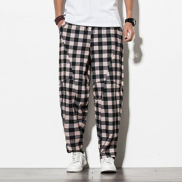 fashion men's pants large-size plaid casual trousers cotton and bloomers spring autumn loose chinese, Black
fashion men's pants large-size plaid casual trousers cotton and bloomers spring autumn loose chinese, Black