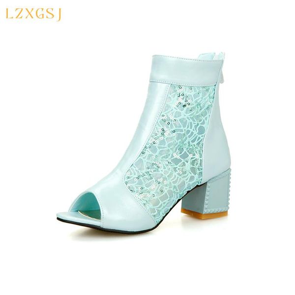 summer air mesh women sandals peep toe back zipper square heels female fashion casual shoes plus size 43 dress, Black
summer air mesh women sandals peep toe back zipper square heels female fashion casual shoes plus size 43 dress, Black