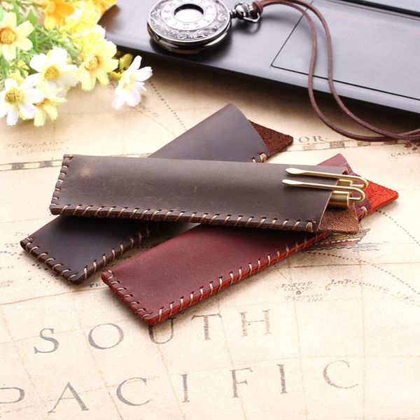 retro genuine leather pencil bag cowhide fountain pen case holder vintage style office accessories for travel journal bags
retro genuine leather pencil bag cowhide fountain pen case holder vintage style office accessories for travel journal bags