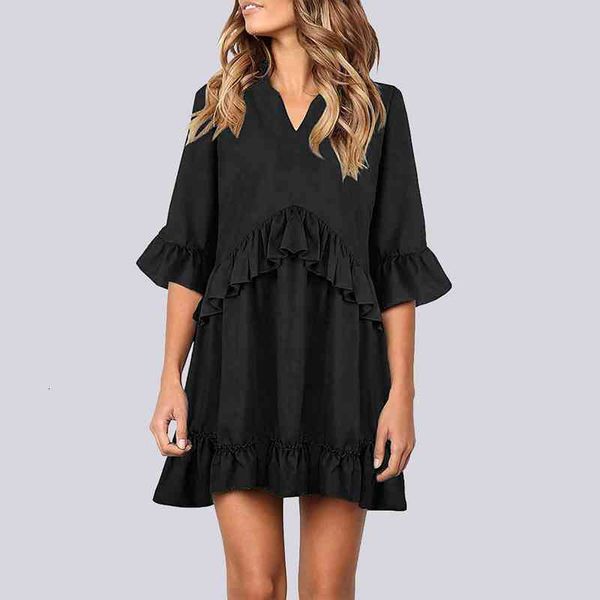 fashion women solid dresses v-neck lantern long sleeve flowy swing shift loose femme bodycon dress female clothing vrouw jurk, Black;gray
fashion women solid dresses v-neck lantern long sleeve flowy swing shift loose femme bodycon dress female clothing vrouw jurk, Black;gray