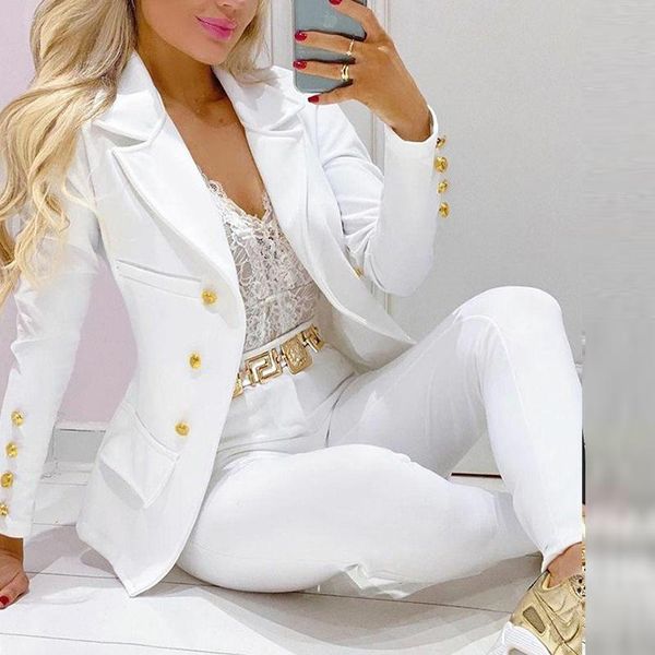 women's two piece pants casual solid lady set 2021 spring notched collar button blazer and long pant suit women autumn sleeve outfits, White
women's two piece pants casual solid lady set 2021 spring notched collar button blazer and long pant suit women autumn sleeve outfits, White