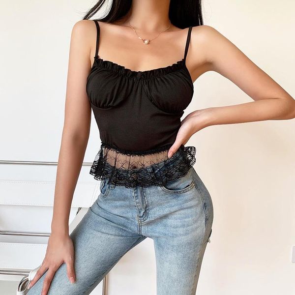 women's tanks & camis 2021 lace stitching show chest big backless sling women european and american folds simple temperament camisole, White
women's tanks & camis 2021 lace stitching show chest big backless sling women european and american folds simple temperament camisole, White