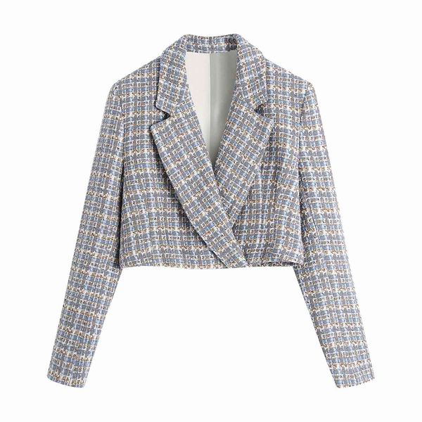lapel small fragrant style casual short texture check female coat chic long-sleeved women's jacket 210507, Black;brown
lapel small fragrant style casual short texture check female coat chic long-sleeved women's jacket 210507, Black;brown
