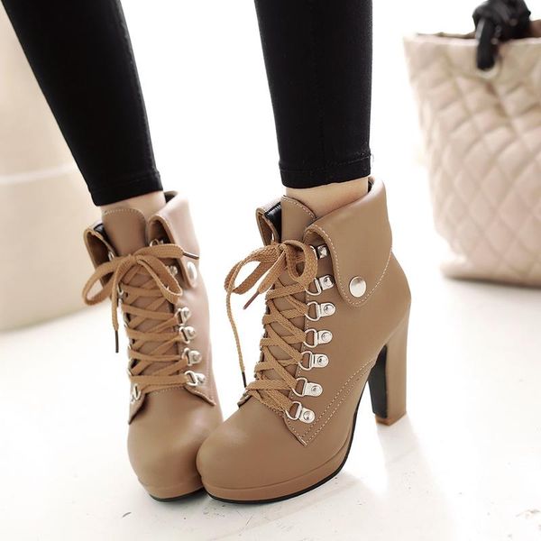 boots women's thick heels ankle women round toe cross-tied flanging rivet decoration motorcycle shoes, Black
boots women's thick heels ankle women round toe cross-tied flanging rivet decoration motorcycle shoes, Black
