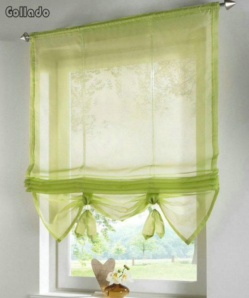 

european style liftable window curtains nice sheer voile roman curtain kitchen balcony tulle blinds rod pocket 1pcs & drapes