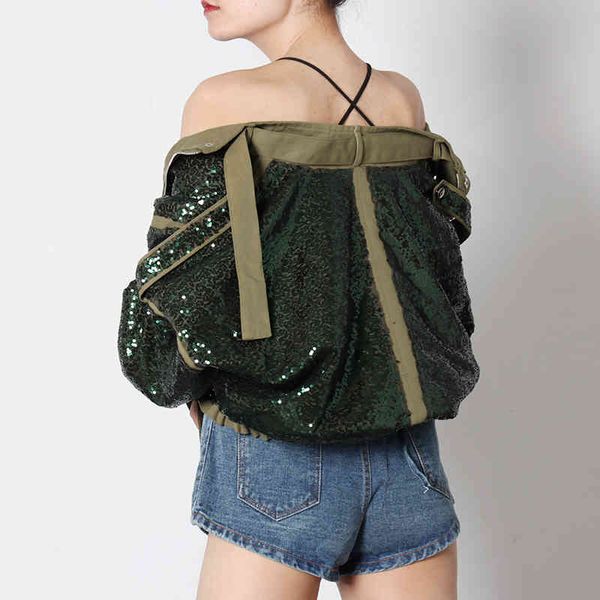armygreen jackets for women turtleneck long sleeve patchwork sequined casual lace up coats female 2021 autumn tide, Black;brown
armygreen jackets for women turtleneck long sleeve patchwork sequined casual lace up coats female 2021 autumn tide, Black;brown