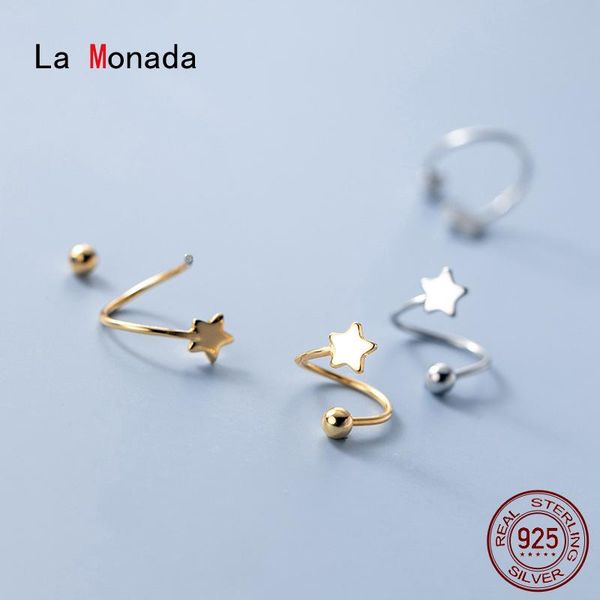 hoop & huggie la monada small 925 sterling silver earrings for women geometry hoops star spiral female, Golden;silver
hoop & huggie la monada small 925 sterling silver earrings for women geometry hoops star spiral female, Golden;silver