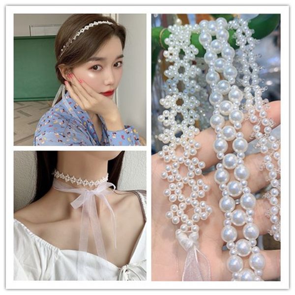 2 with pearl hair band headdress fairy mori super fairy ribbon necklace neck chain hair accessories female tie hair band, Silver
2 with pearl hair band headdress fairy mori super fairy ribbon necklace neck chain hair accessories female tie hair band, Silver