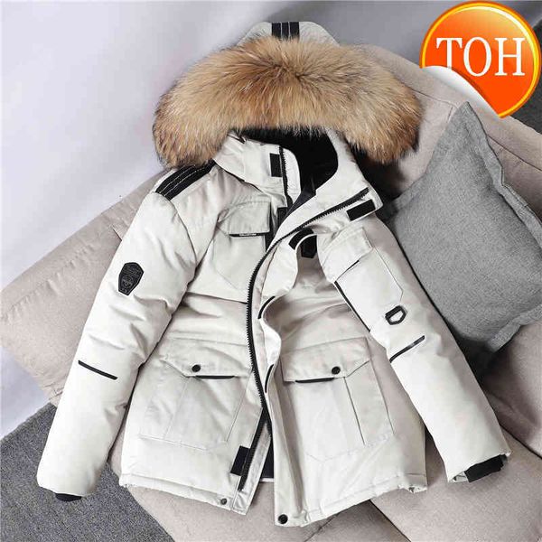 men down jackets thicken winter -30 degree parkas real fur collar warm casual waterproof white duck coats, Black
men down jackets thicken winter -30 degree parkas real fur collar warm casual waterproof white duck coats, Black