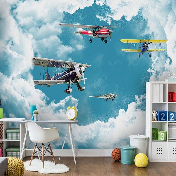 wallpapers drop custom 3d wallpaper modern blue sky and white clouds airplane children's room murals waterproof wall stickers
wallpapers drop custom 3d wallpaper modern blue sky and white clouds airplane children's room murals waterproof wall stickers