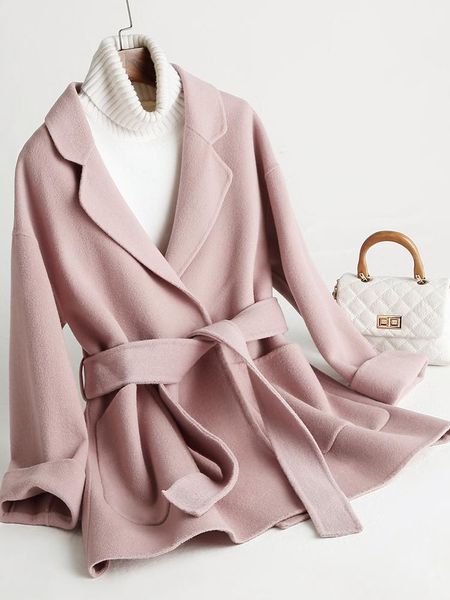 women's wool & blends off-season clearance mid-length reversible cashmere coat small spring and autumn woolen high-end, Black
women's wool & blends off-season clearance mid-length reversible cashmere coat small spring and autumn woolen high-end, Black