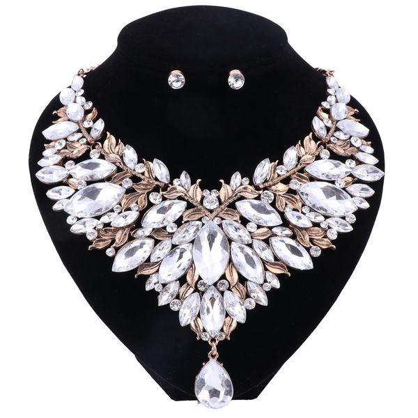 vintage wedding jewelry set crystal 2pcs sets statement necklace/earring for women party accessories bridal jewelry, Black
vintage wedding jewelry set crystal 2pcs sets statement necklace/earring for women party accessories bridal jewelry, Black