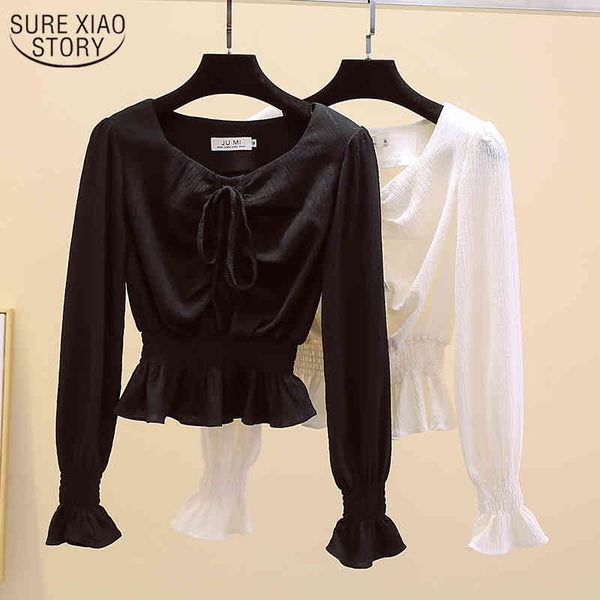 autumn solid women's shirt drawstring short female slim korean long sleeve all-match overall for women blusas 11059 210508, White
autumn solid women's shirt drawstring short female slim korean long sleeve all-match overall for women blusas 11059 210508, White