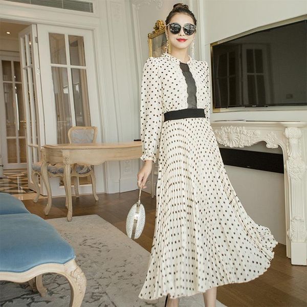 casual dresses vintage elegant chiffon dress women spring maxi long sleeve 2021 ladies party polka dot vestidos 91115, Black;gray
casual dresses vintage elegant chiffon dress women spring maxi long sleeve 2021 ladies party polka dot vestidos 91115, Black;gray