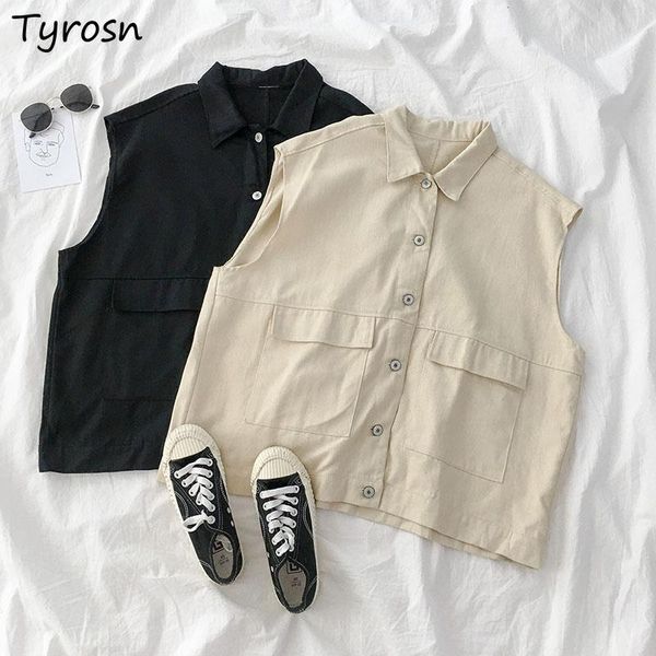 women's vests autumn waistcoats outwear sleeveless chic fashion all-match harajuku women turn down collar single-breasted vintage, Black;white
women's vests autumn waistcoats outwear sleeveless chic fashion all-match harajuku women turn down collar single-breasted vintage, Black;white