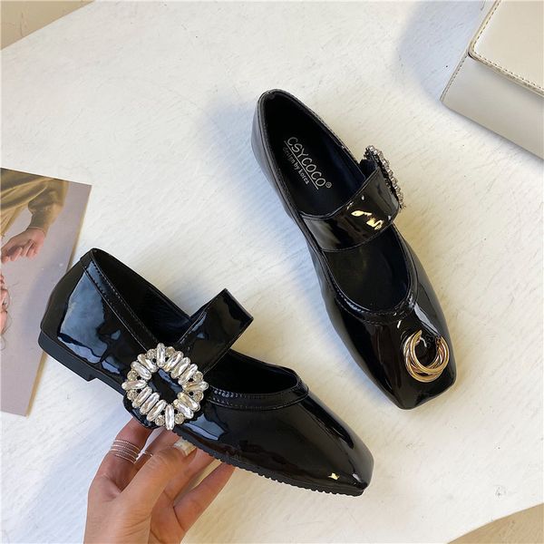 dress shoes japanned leather flats woman crystal buckle band mary janes women shiny moccasins metal decoration square toe loafers 5eca, Black
dress shoes japanned leather flats woman crystal buckle band mary janes women shiny moccasins metal decoration square toe loafers 5eca, Black
