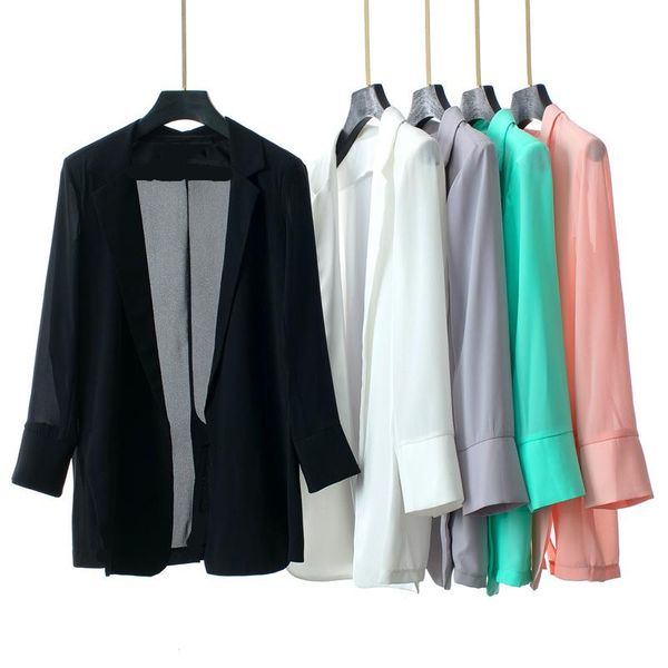 women's suits & blazers women wild summer suit jack casual chiffon stitchg solid color long jacket loose office ms slim opening thin co, White;black
women's suits & blazers women wild summer suit jack casual chiffon stitchg solid color long jacket loose office ms slim opening thin co, White;black