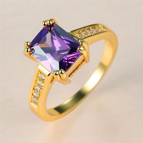 wedding rings female charm purple crystal stone ring vintage gold color big for women luxury square zircon engagement, Slivery;golden
wedding rings female charm purple crystal stone ring vintage gold color big for women luxury square zircon engagement, Slivery;golden