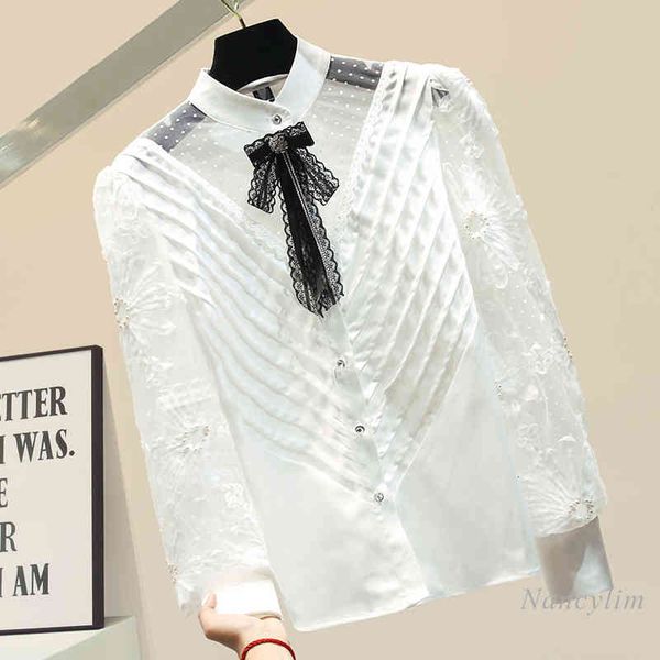 blouses lace stitching blouse for lady long sleeved shirt women's all-matching office white / black blusas spring autumn
blouses lace stitching blouse for lady long sleeved shirt women's all-matching office white / black blusas spring autumn