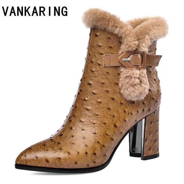 boots brand design autumn winter warm fur ankle woman genuine leather snow heels dress shoes, Black
boots brand design autumn winter warm fur ankle woman genuine leather snow heels dress shoes, Black