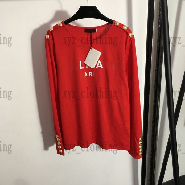 2022 red pullover women shirt brand fashion long sleeve drill letter shirts spring metal shoulder buckle shirts high-end designer high-stre, White
2022 red pullover women shirt brand fashion long sleeve drill letter shirts spring metal shoulder buckle shirts high-end designer high-stre, White